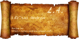 Létai Andrea névjegykártya