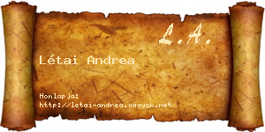 Létai Andrea névjegykártya